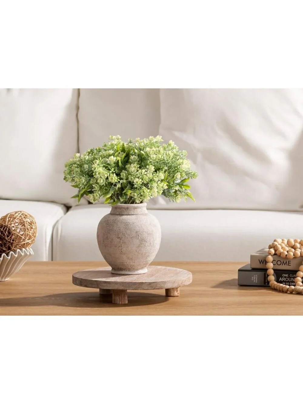 Rustic Ceramic Flower Vase - Small Decorative Pot for Home Decor & Table